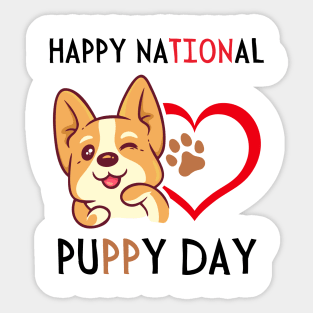 Happy National Puppy Day, Puppy Day 2023 Sticker